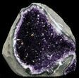 Large Dark Purple Amethyst Cluster On Wood Base #37708-1